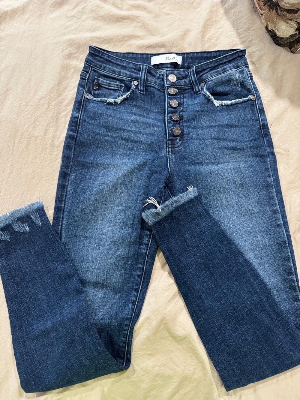 KanCan KC7300D High Rise Distressed Jeans – Button Fly